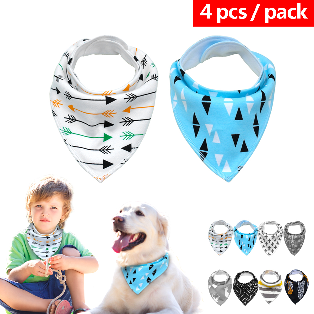 4pcs/lot Dog Bandana Puppy Cat Bandanas Collar Tie Small Medium Large Pet Dogs Scarf Neckerchief Accessories Chihuahua