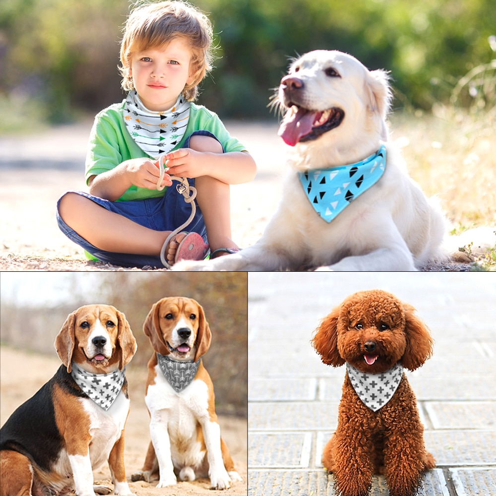 4pcs/lot Dog Bandana Puppy Cat Bandanas Collar Tie Small Medium Large Pet Dogs Scarf Neckerchief Accessories Chihuahua