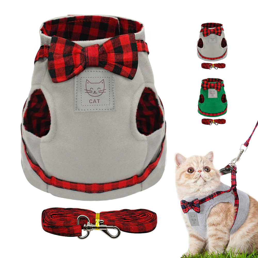 Cat Kitten Harness Nylon Puppy Small Dogs Vest Bowknot Cats Pet Harnesses and Leash Set