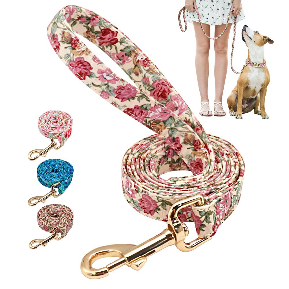 150cm Nylon Dog Leash Printed Pet Leash Rope Padded Dogs Leads Belt Leashes for Small Medium Large Dogs Walking Training