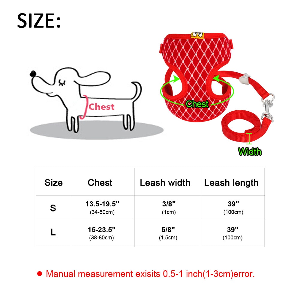 Cat Dog Harness and Leash Set Pet Puppy Mesh Vest Harness Breathable For Small  Dogs Chihuahua Yorkies Poodle