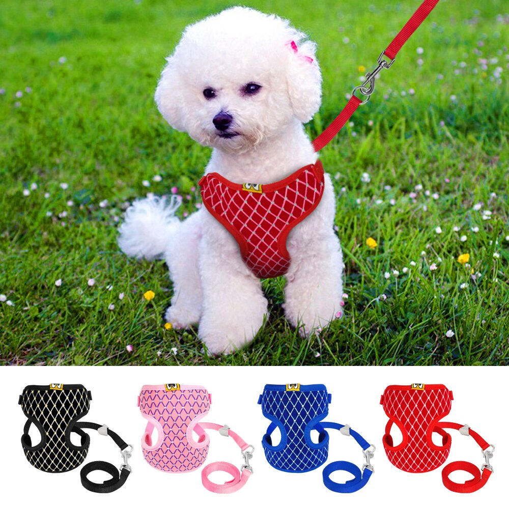 Cat Dog Harness and Leash Set Pet Puppy Mesh Vest Harness Breathable For Small  Dogs Chihuahua Yorkies Poodle