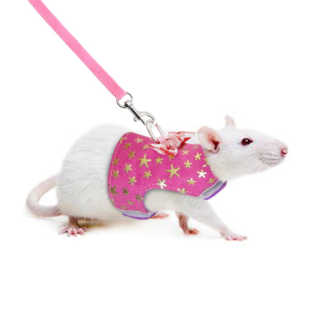 Rabbit Harness and Leash Set Small Pet Harness Rabbits Hamster Bowknot Harnesses Leash for Guinea Pig Gerbil Ferret Walking