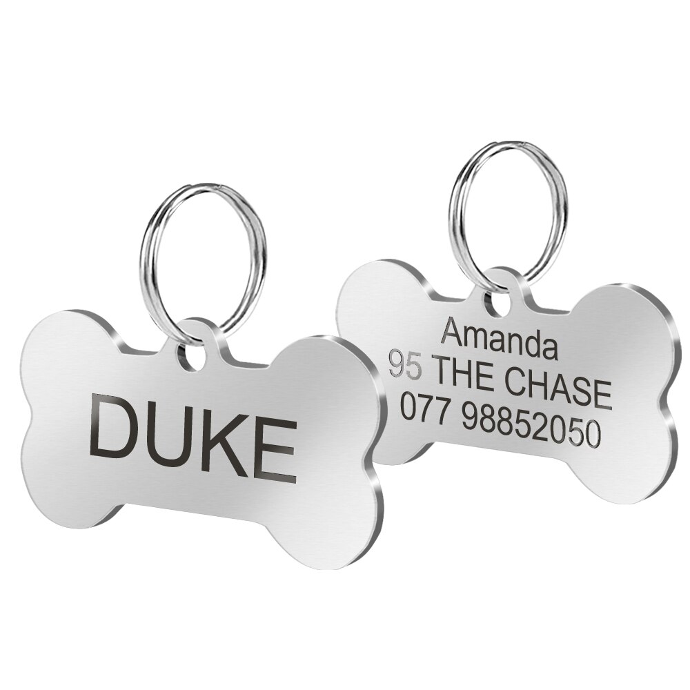 Stainless Steel Dog Tag Customized Dog Cat ID Tags Engraved Personalized Tag In Pet Collars For Dog And Cat Free Engraving